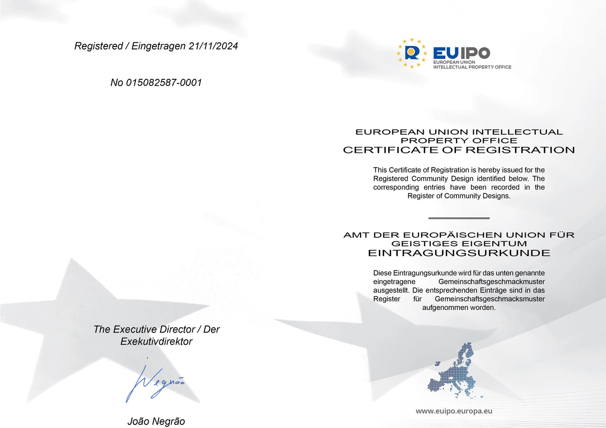 Redssen Brand EU Intellectual Property Design Patent Certificate